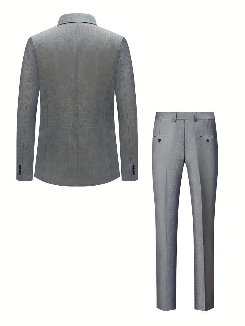 Men's Mandarin Suit Set with Western Pants Two-Piece Outfit