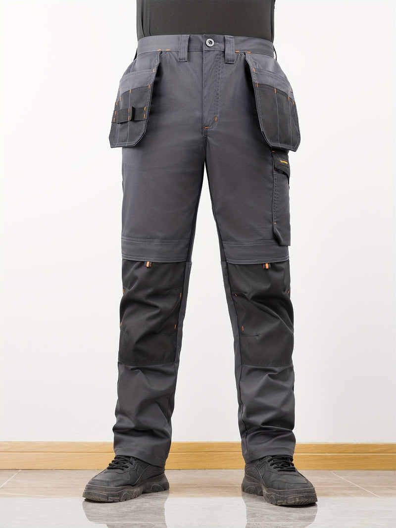 Men's Elastic Cargo Pants with Multiple Pockets, All-Season Style.