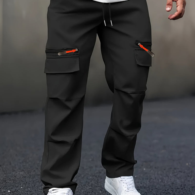 Men's Casual Cargo Pants with Multiple Pockets.