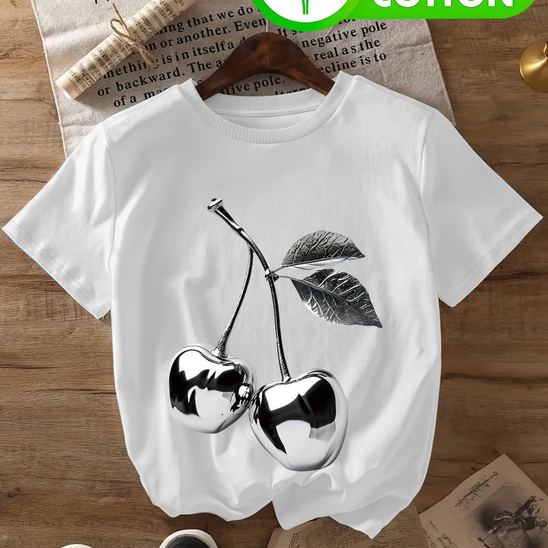 Women's Pure Cotton Fashion T-Shirt.