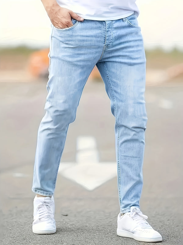Men's Slim-Fit Stretch Jeans - Stretch Denim Pants.