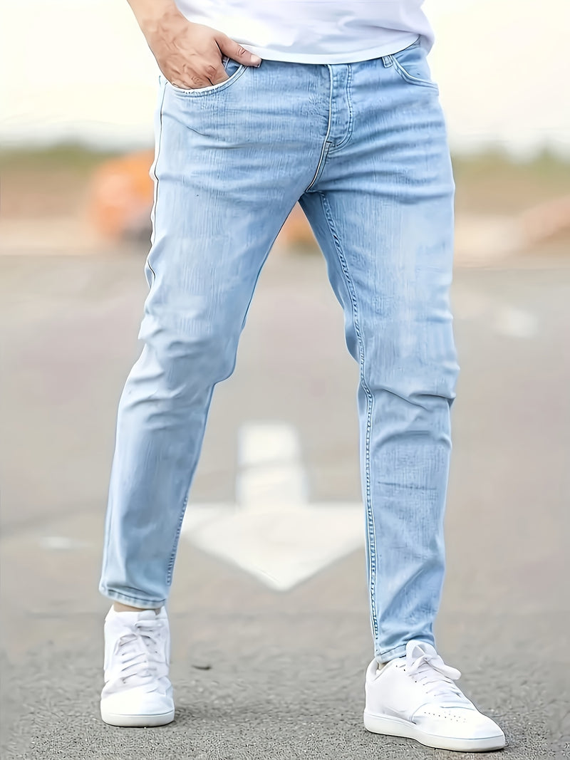 Men's Slim-Fit Stretch Jeans - Stretch Denim Pants.
