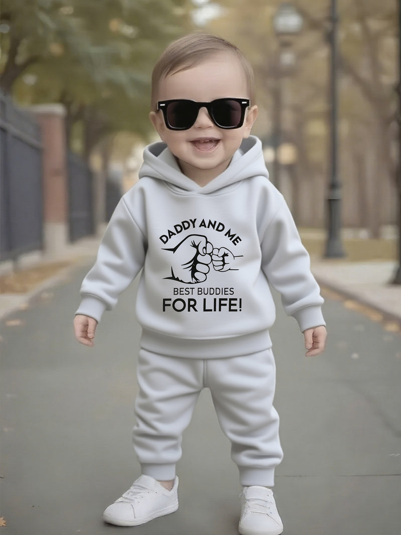 Boys' Autumn/Winter Casual English Letter Graphic Fist Bump.