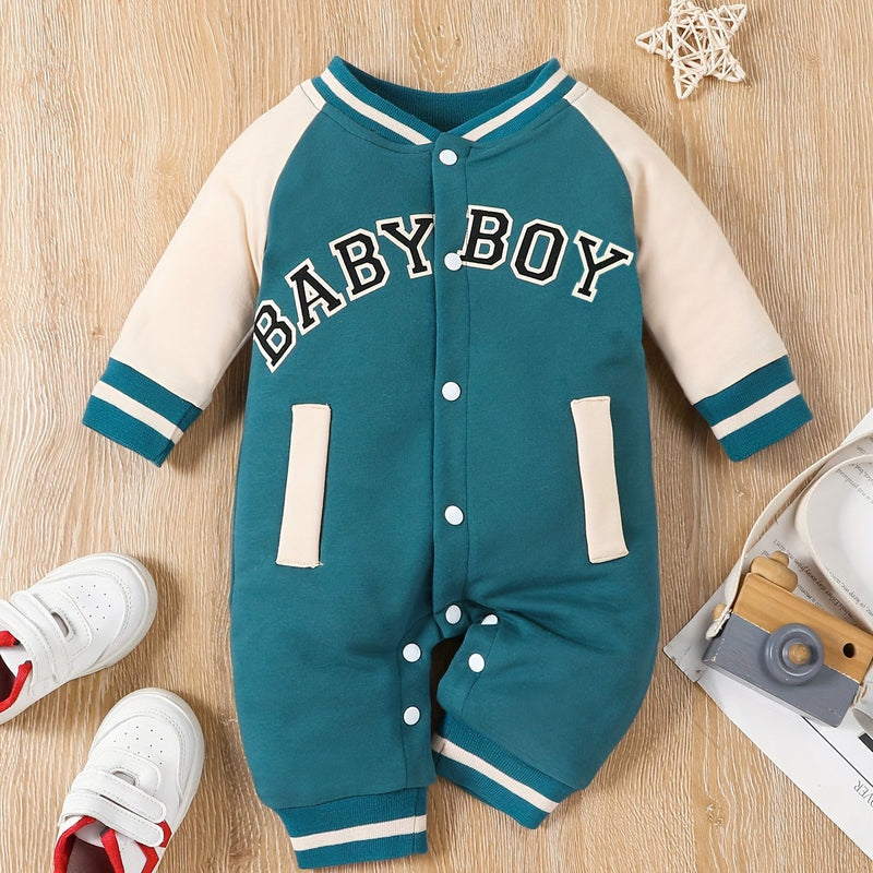 Spring And Autumn Baby Boy BABYBOY  Round Neck.