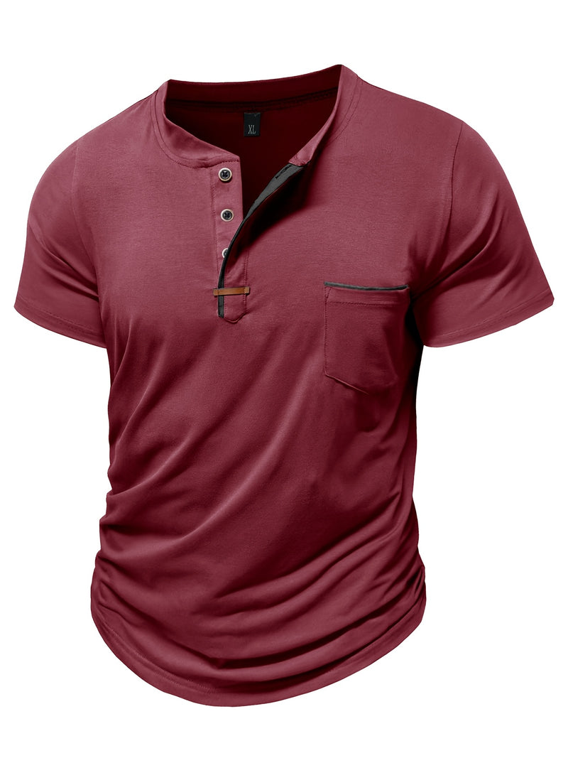 Men's Crewneck Short-sleeve T-shirt, Casual Summer Vacation.