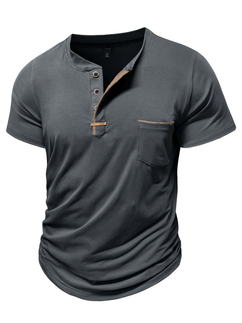 Men's Crewneck Short-sleeve T-shirt, Casual Summer Vacation.