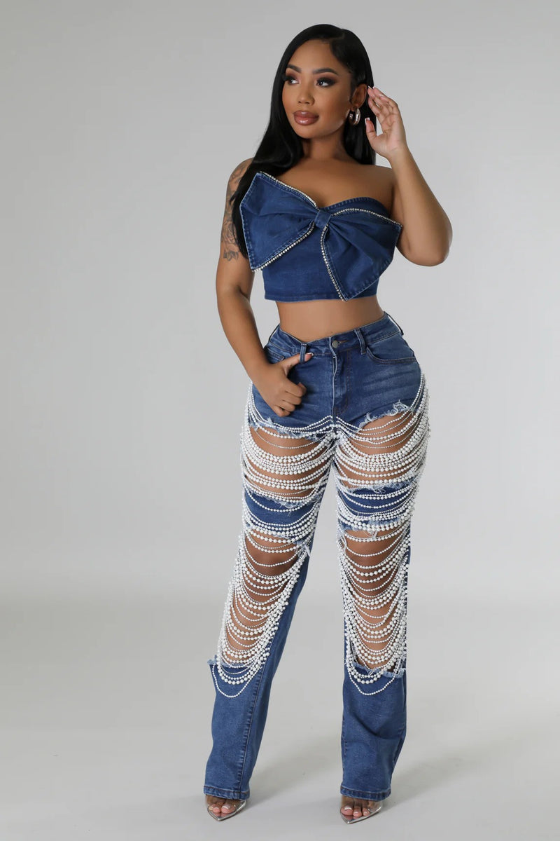 Women’s Hot Y2K Hot Summer Ripped Jeans.