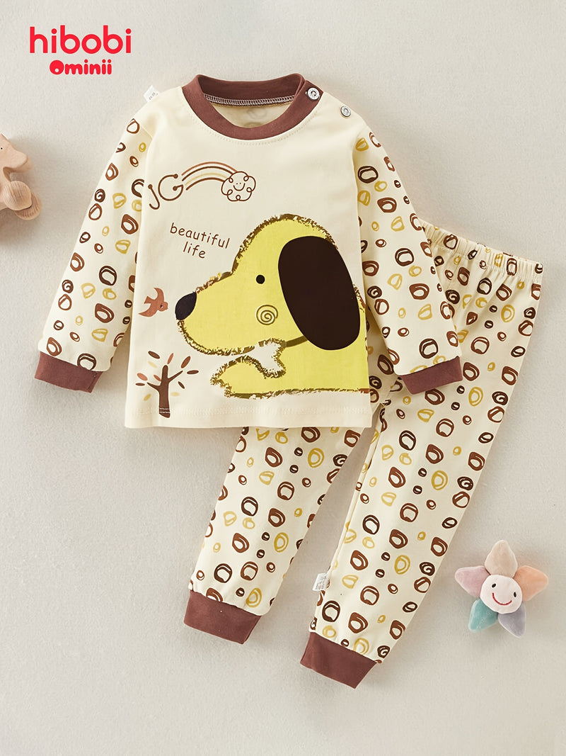 Toddler Boy Cartoon Letter Print Long Sleeve Sweater & Pants.