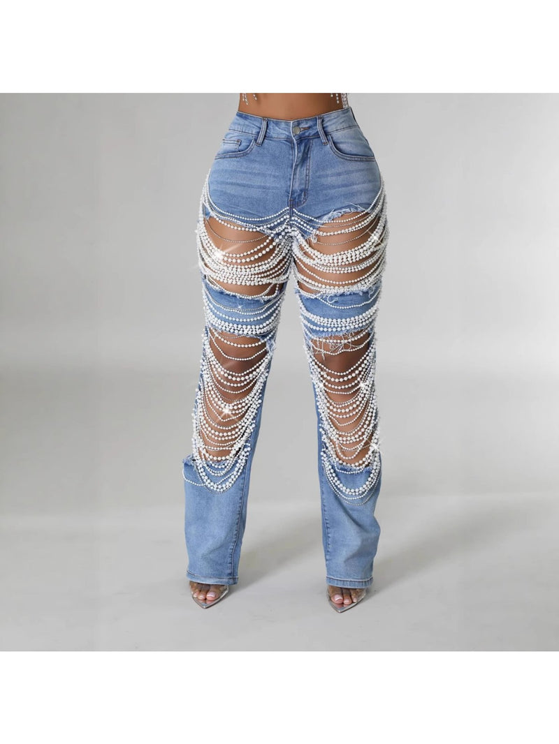 Women’s Hot Y2K Hot Summer Ripped Jeans.