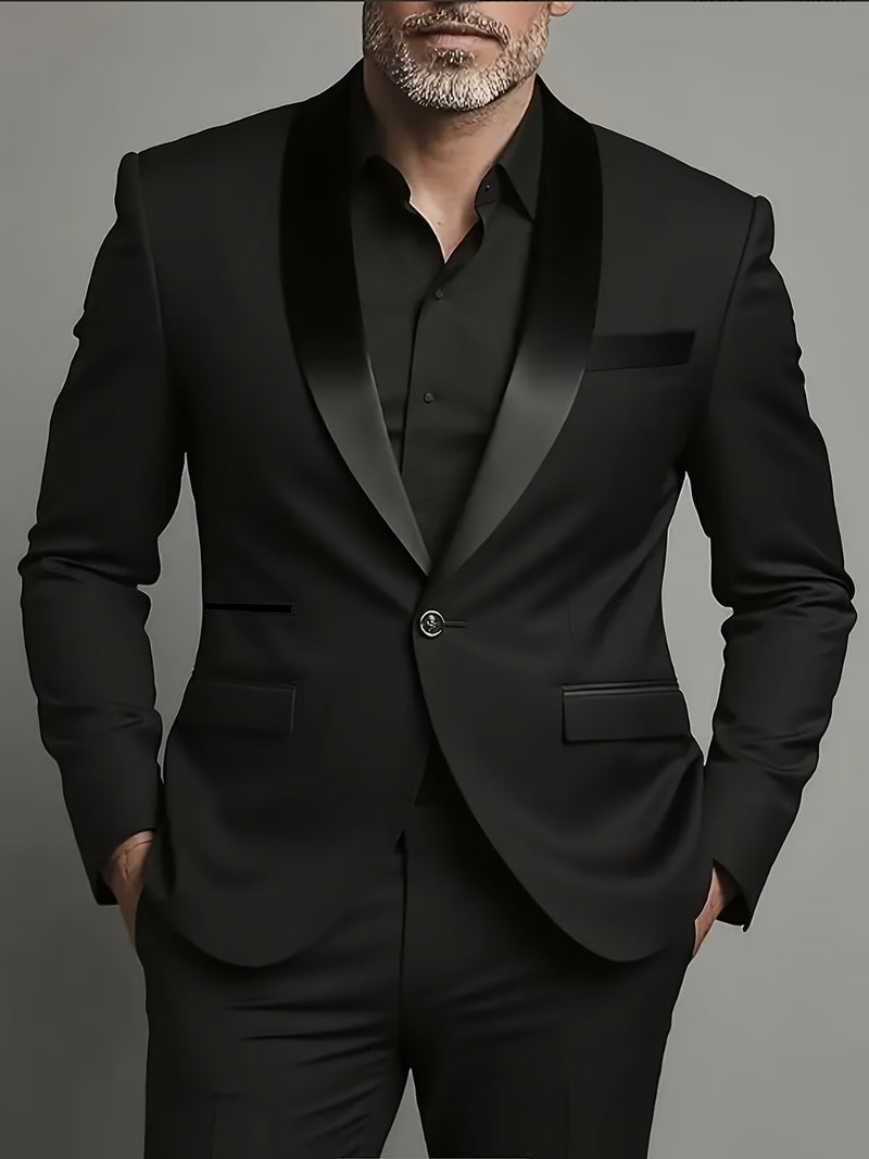 Men'S Premium Two-Piece Suit, Plus-Size Suit Set with Pants.