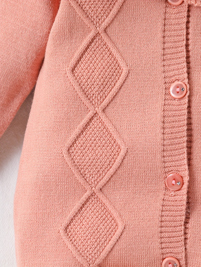 Infant Baby Girl Ruffle Collar White Floral Embroidery Cardigan.