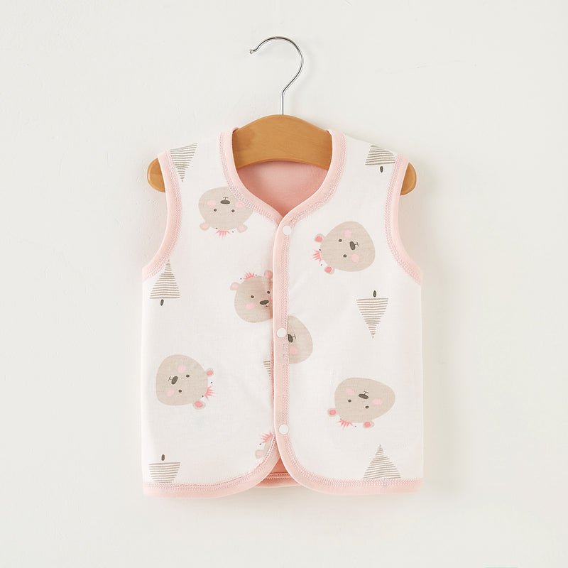 Baby Girl' Soft Cotton Bear Embroidery Cardigan Jacket.