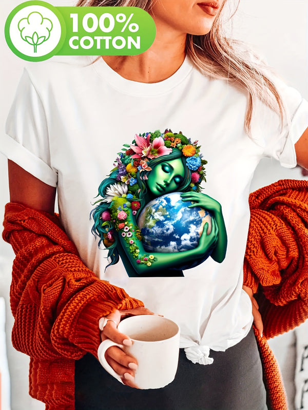 Women's Green Earth Day T-Shirt.