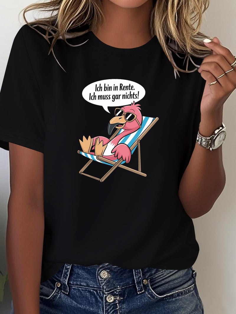 Humorous German Saying Flamingo Chill Women'S Cozy Tee.