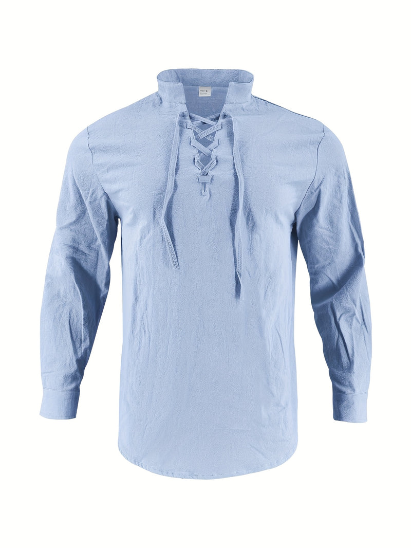 Men's Breathable Fabric Short-Sleeve V-Neck Oversized Casual T-Shirt.