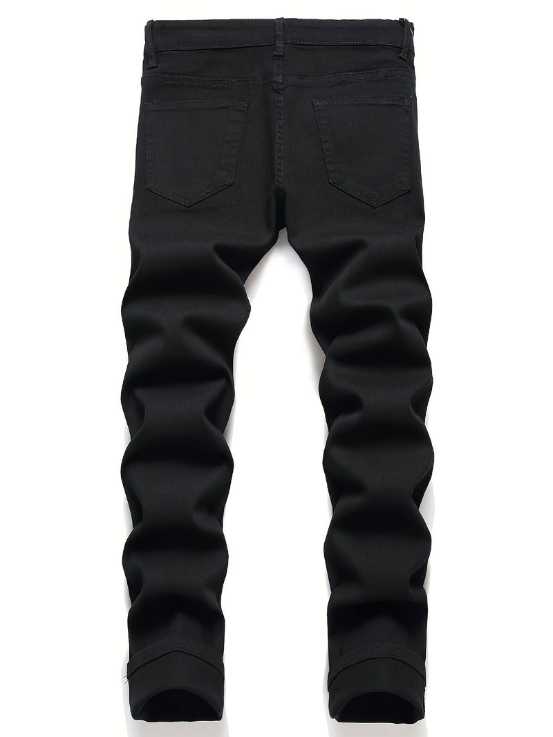 Trendy Men's High Street Ripped Skinny Jeans.