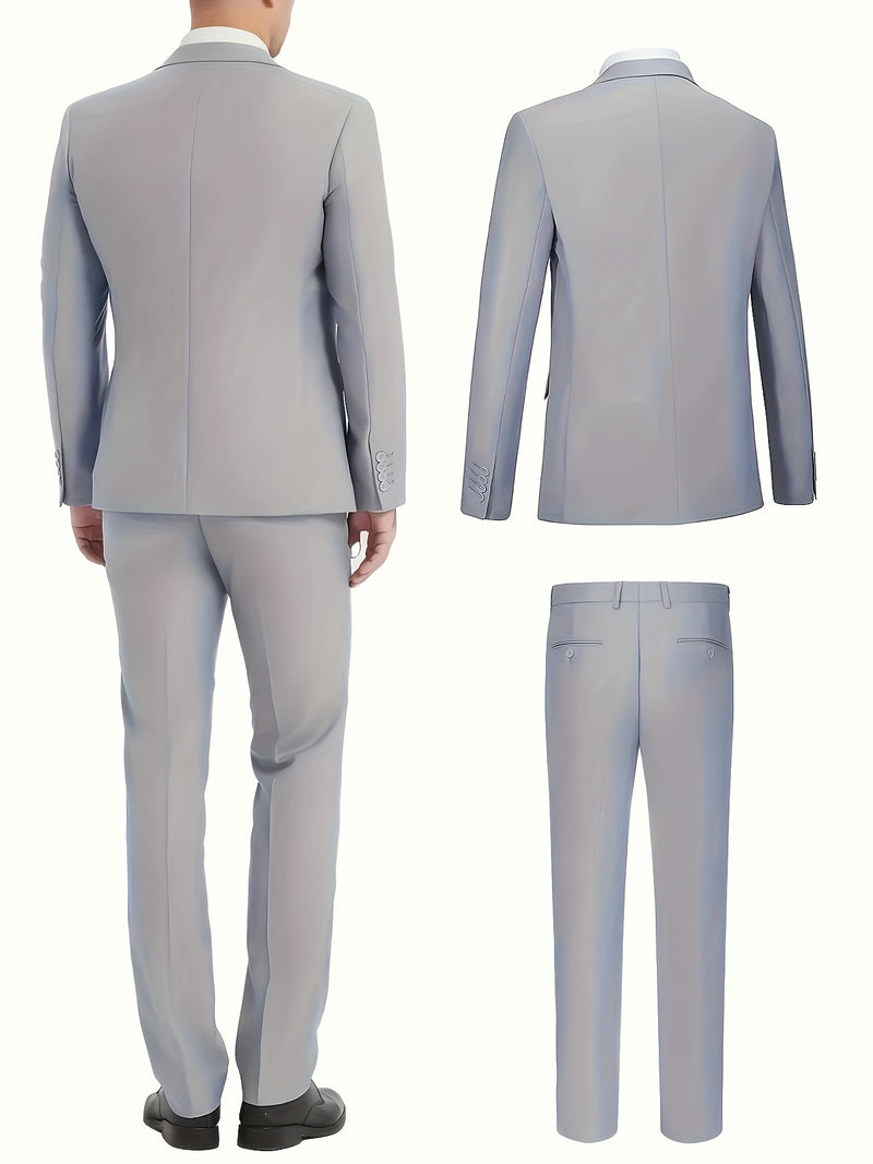 Men's 3pcs Suit Set, Jacket + Vest + Trousers.