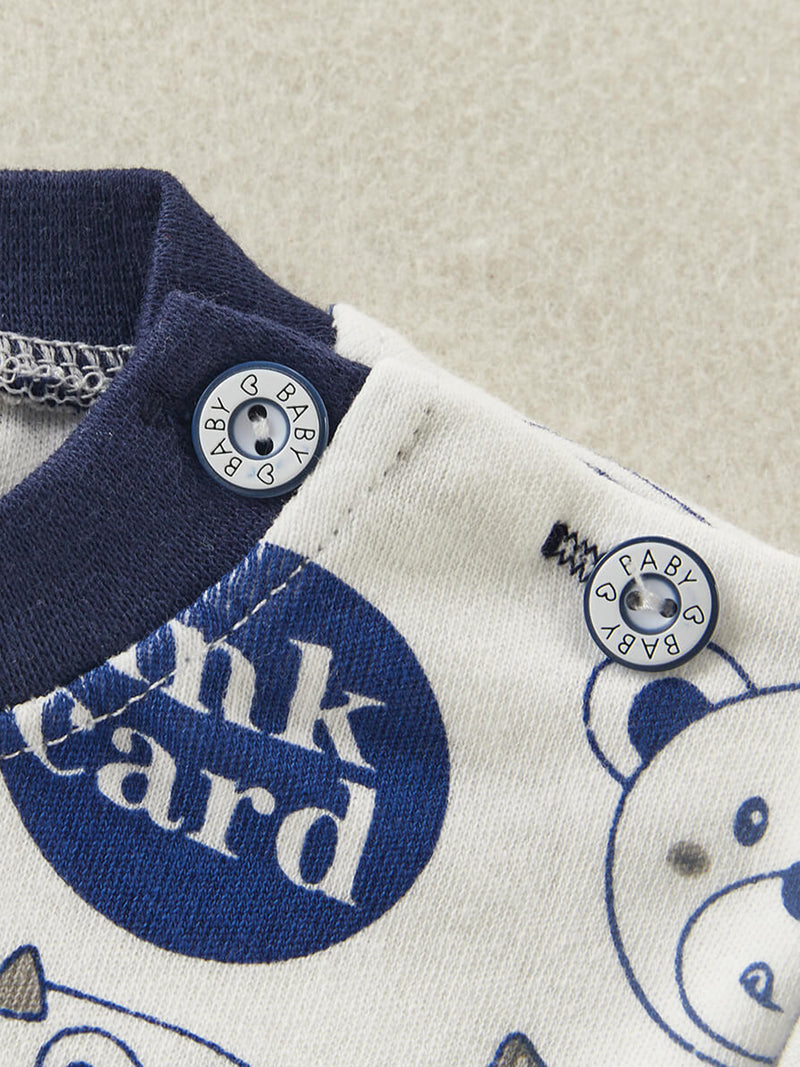 Toddler Boy Cartoon Letter Print Long Sleeve Sweater & Pants.