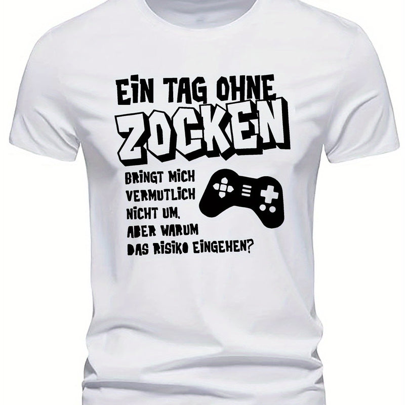 Men's Short-Sleeve Summer T-Shirt with German Streetwear Design.