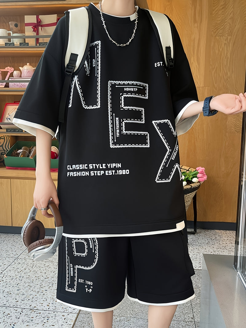 Sportswear Set, Youth Student Casual Two-Piece Outfit.