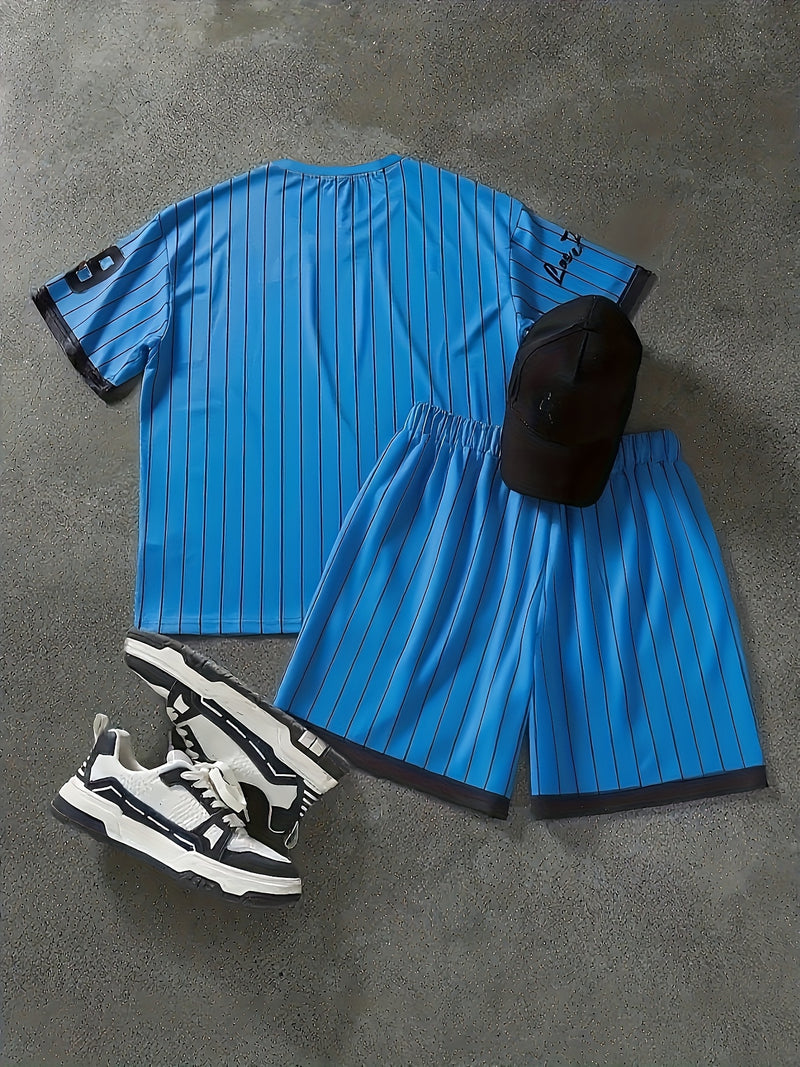 Men's Casual Short Sleeve T-Shirt and Shorts Set.