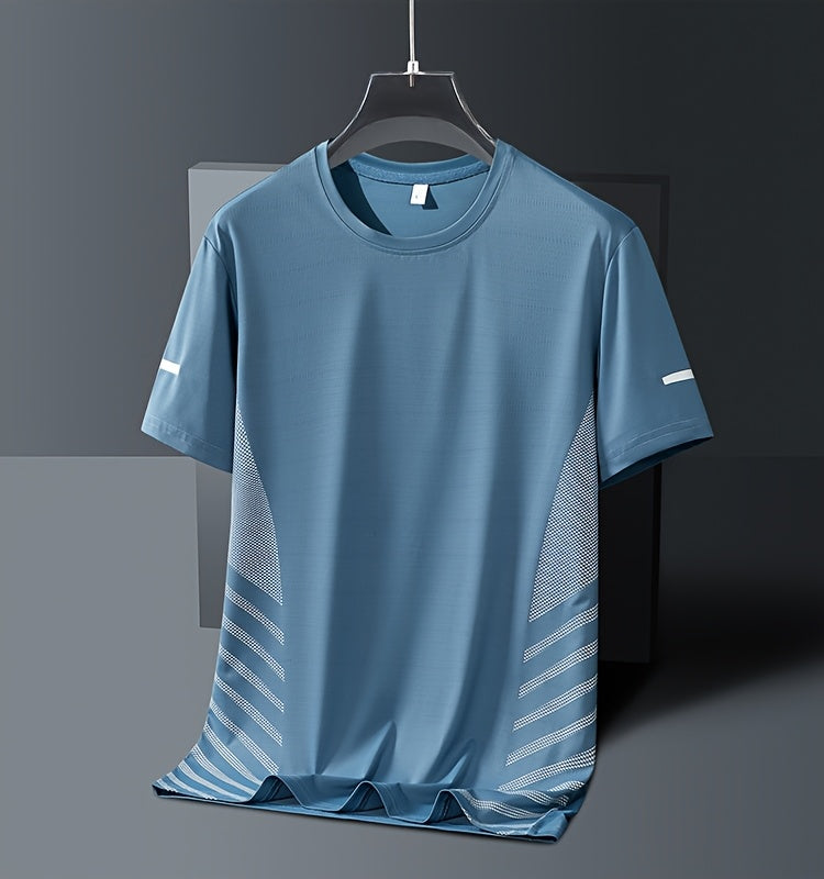 5pcs Men's Quick-Dry Breathable Moisture-Wicking T-Shirts.