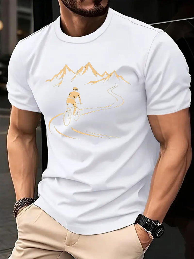 Men's T-Shirt Summer Casual Sports Fashion, Crew Neck.