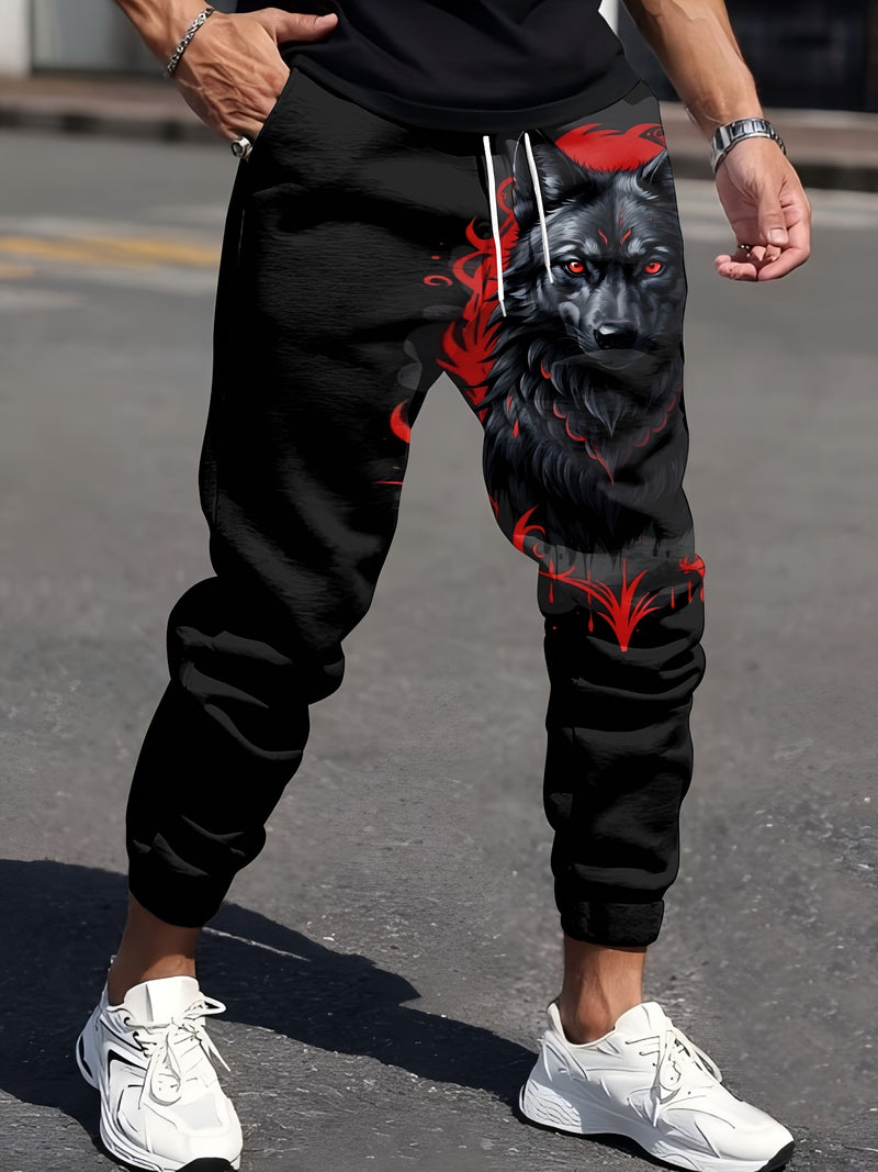 Hip-Hop 3D Digital Print Retro American Style Men's Sweatpants.