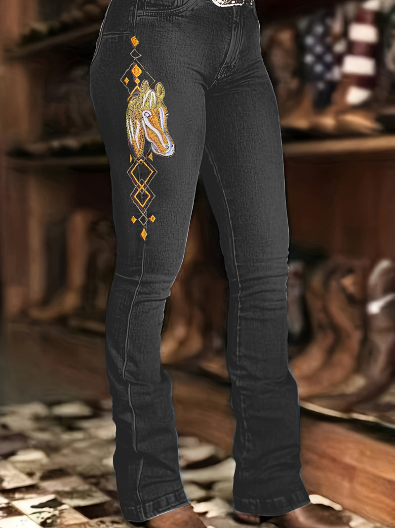 Women's Stretch Fashion Versatile Flare Jeans.