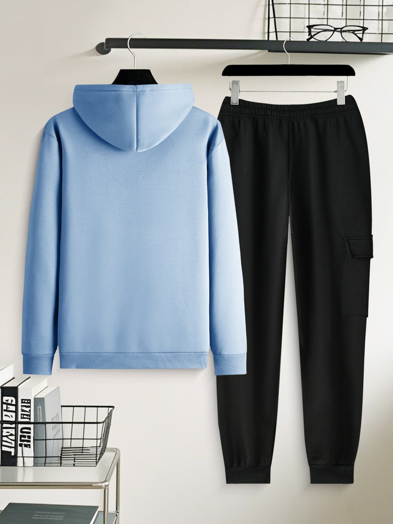 Men's Casual 2pcs Set, Fashion Long Sleeve Streetwear Hoodie.