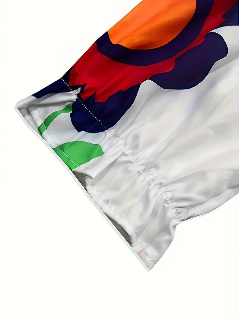 Women’s European And American Style Floral Print Skirt Set.