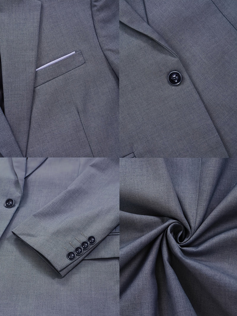 2pcs Classic Suit Set- Men's Formal Wear- High Quality, Comfortable Fit.