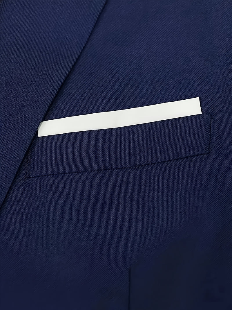 Men's 3pcs Suit Set, Including a Blazer, Vest, And Trousers.