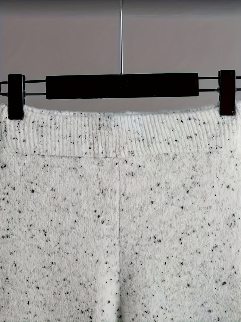 Elegant Women's Set High-Neck Long-Sleeve Sweater and Matching Pants.