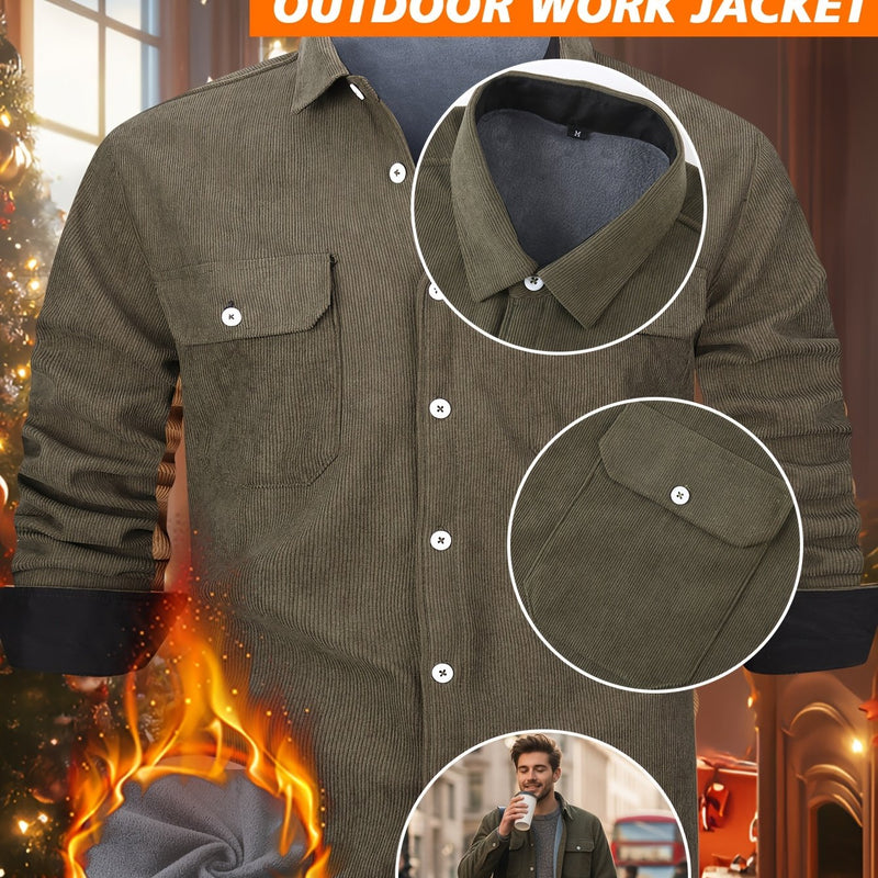 Men’s Shirt Inside Warm Long Sleeve Jacket.