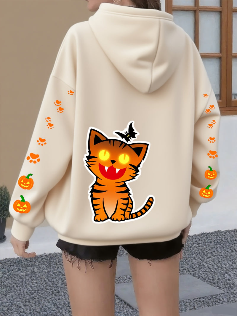 Women’s Kitten Butterfly Cat Paw Print Hoodie.