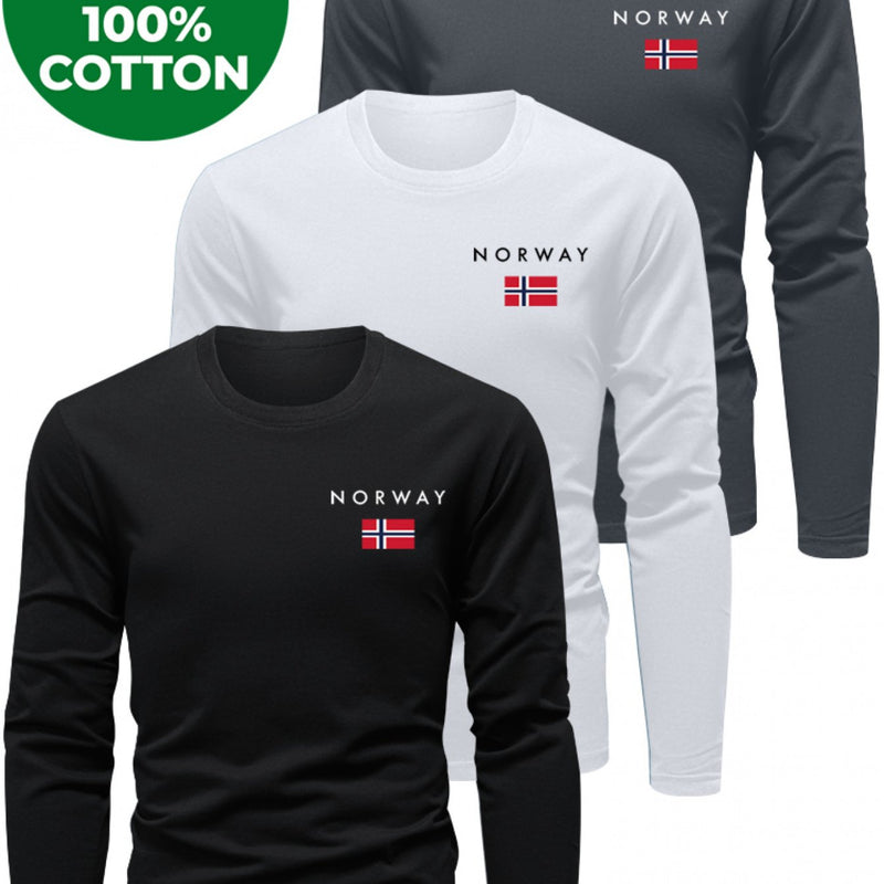 3pcs Men's Long Sleeve T-Shirts.