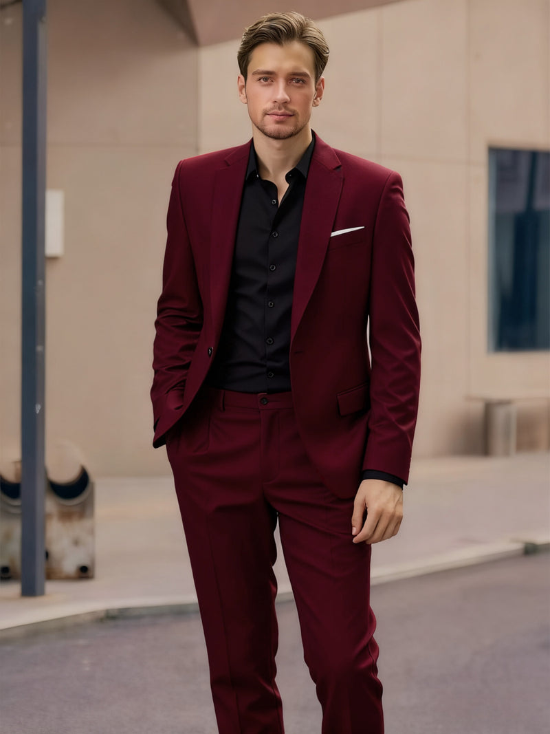 2pcs Classic Suit - Men's Dress Attire.