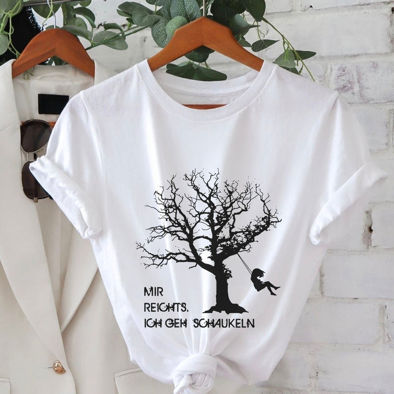 Women’s Short-Sleeve Round-Neck Pure T-Shirt.