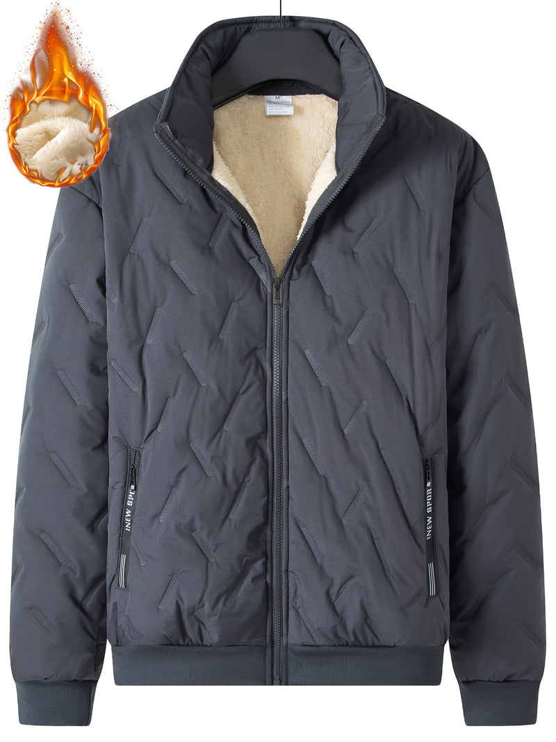 Men'S Winter Fashion Fleece Jacket with Zippered Pockets.