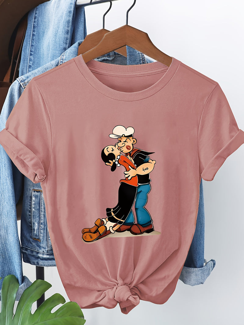Women's Pink Short Sleeve T-Shirt.