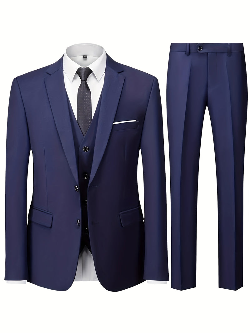 A Men's Three-Piece Suit Consisting of a Blazer.