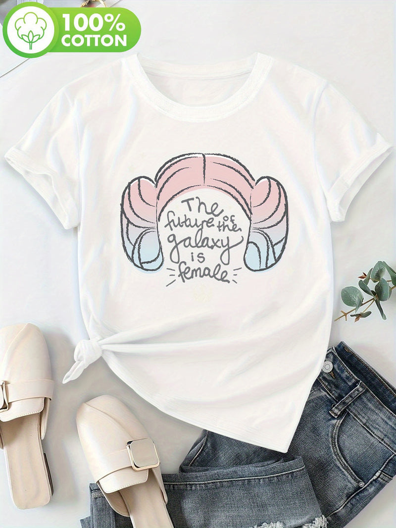 Women's T-Shirt Short Sleeve Crew Neck Casual.