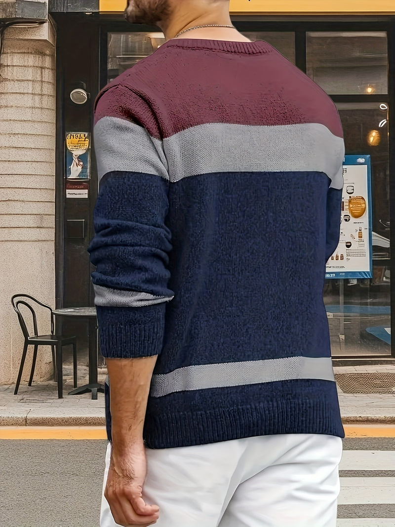 Men's Fashion Sweater New Arrival Casual Long Sleeve Knit Pullover.