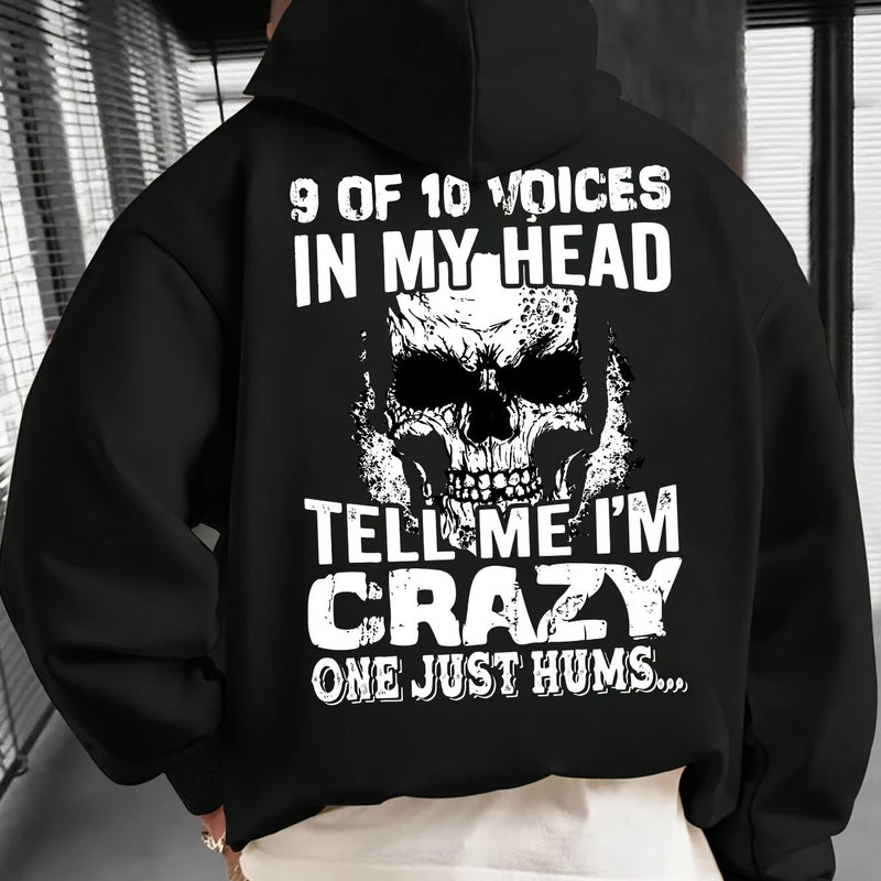 Men's "Skull" Print Hooded Sweatshirt.