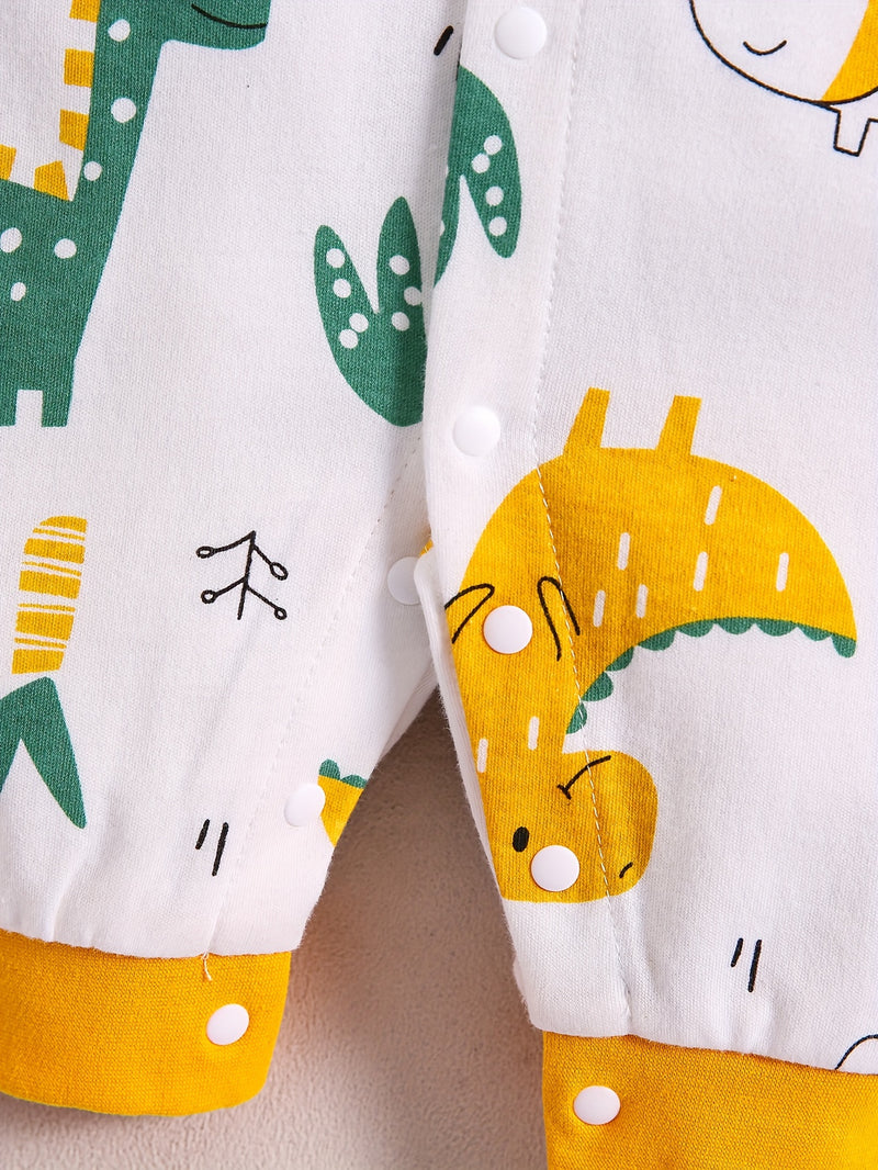 1pc Long Sleeve Knitted Bodysuit with Full Print.