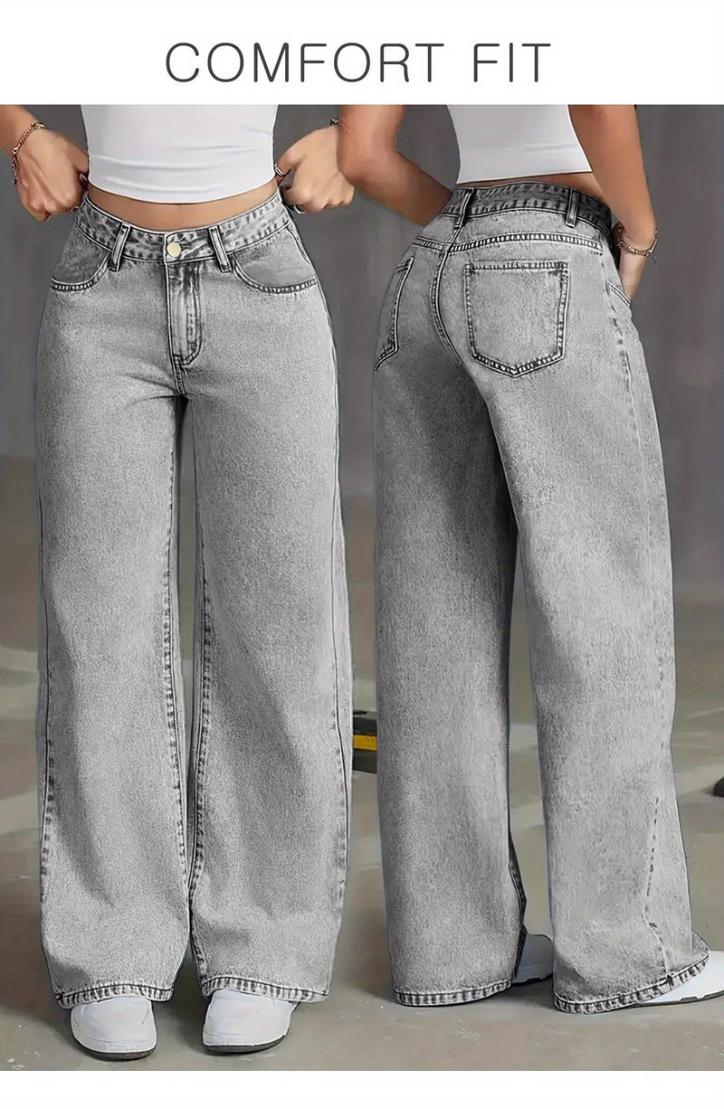 Women's  New Elastic Straight-Leg Jeans.