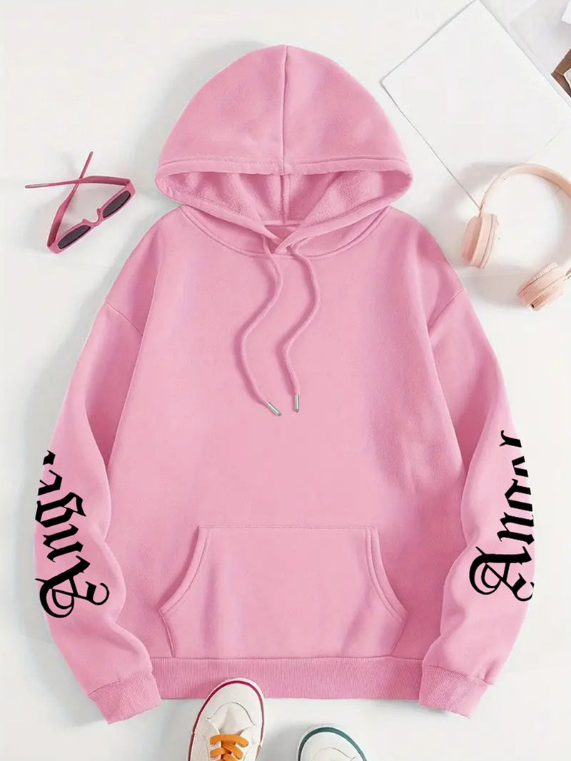 Women’s Bestseller Comfort Letter Print Hoodie.