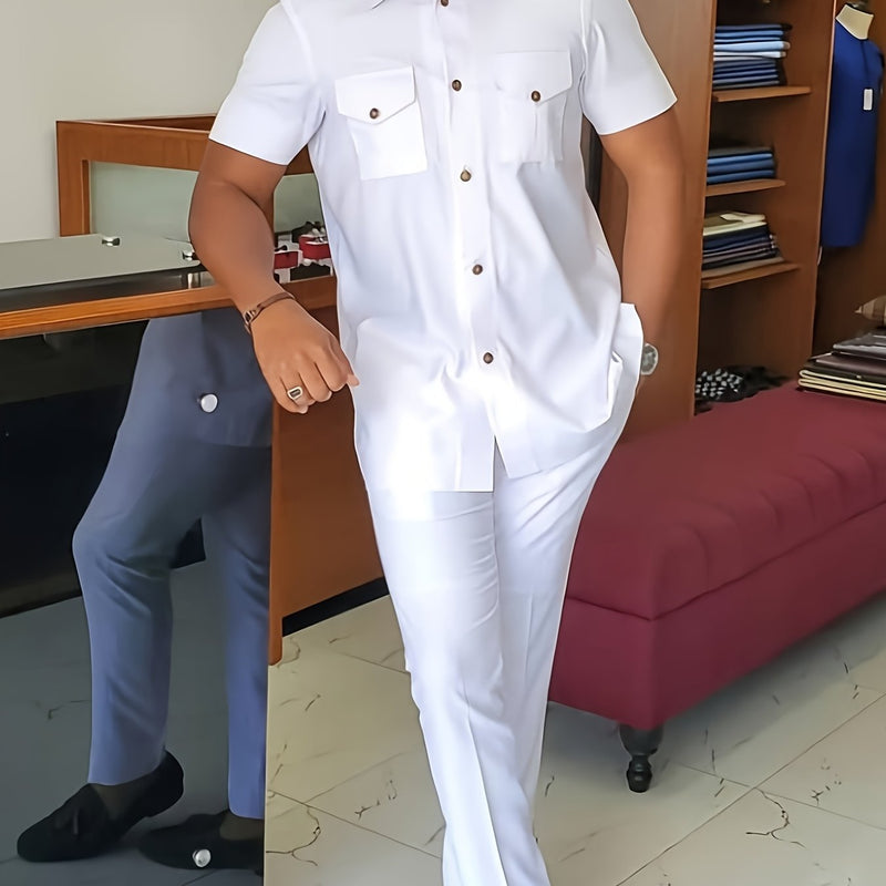 African Men'S Dashiki Suit, Men'S Suit, Button Cardigan Short.