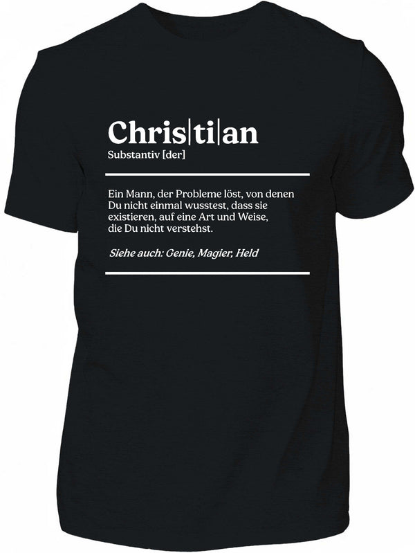 Men's Summer T-Shirt with a Fun Christian German Name And Short Sleeves.